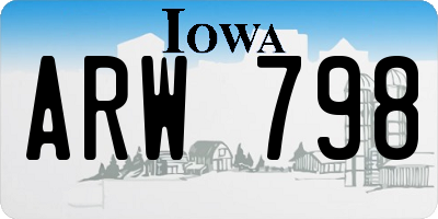IA license plate ARW798
