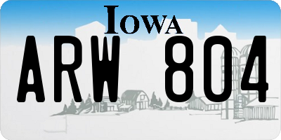 IA license plate ARW804