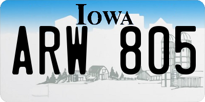 IA license plate ARW805