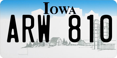 IA license plate ARW810