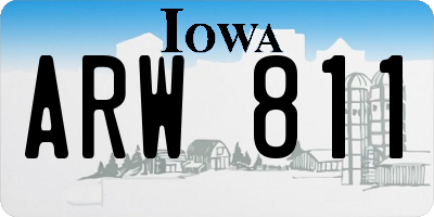 IA license plate ARW811