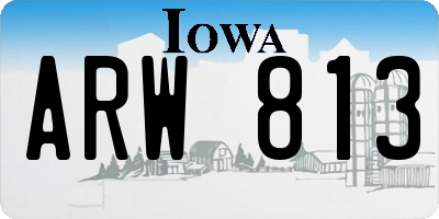 IA license plate ARW813