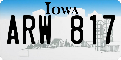 IA license plate ARW817