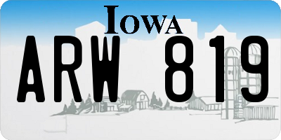 IA license plate ARW819