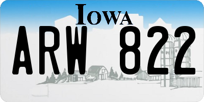 IA license plate ARW822