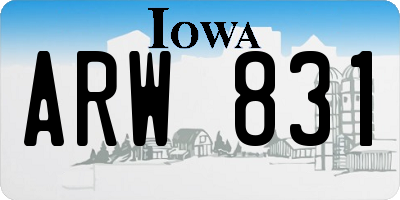 IA license plate ARW831
