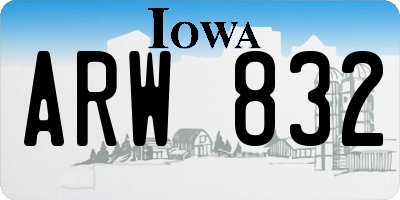 IA license plate ARW832