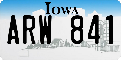 IA license plate ARW841