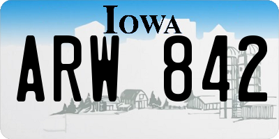 IA license plate ARW842