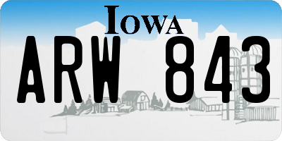 IA license plate ARW843