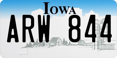 IA license plate ARW844