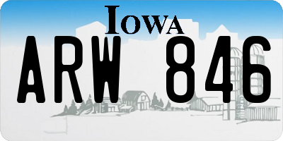 IA license plate ARW846