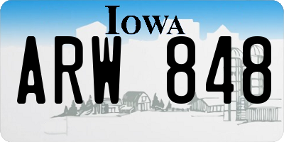 IA license plate ARW848