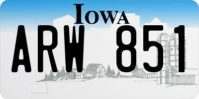 IA license plate ARW851