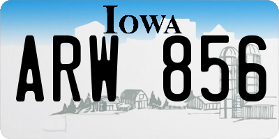 IA license plate ARW856