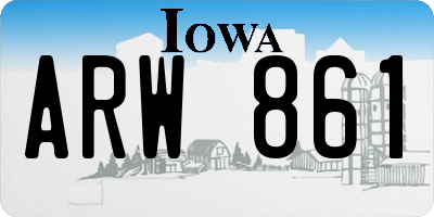 IA license plate ARW861