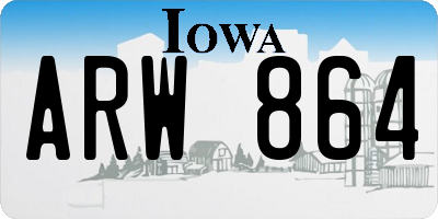 IA license plate ARW864