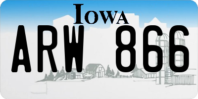 IA license plate ARW866