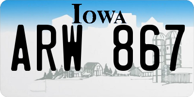 IA license plate ARW867
