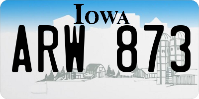 IA license plate ARW873