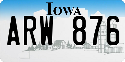 IA license plate ARW876
