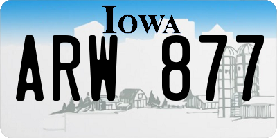 IA license plate ARW877