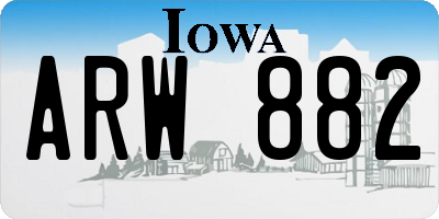 IA license plate ARW882