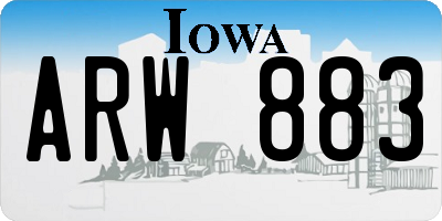 IA license plate ARW883