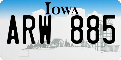 IA license plate ARW885