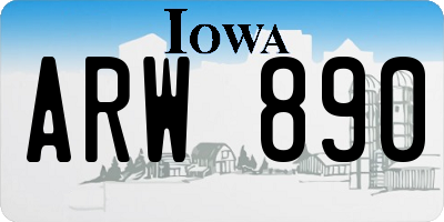 IA license plate ARW890