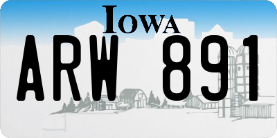 IA license plate ARW891