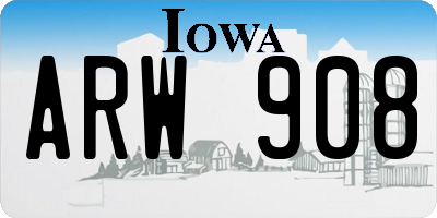 IA license plate ARW908