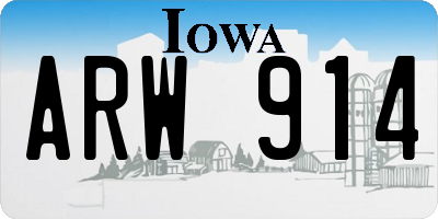 IA license plate ARW914