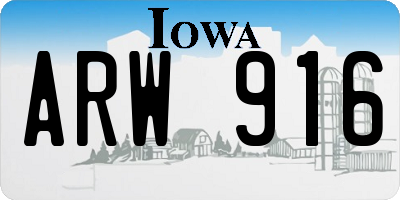 IA license plate ARW916