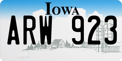 IA license plate ARW923