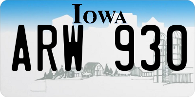 IA license plate ARW930