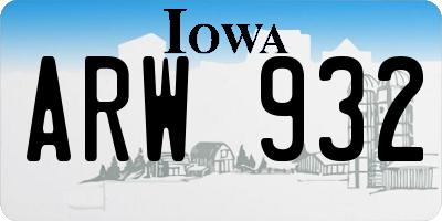 IA license plate ARW932