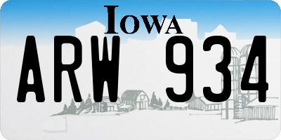 IA license plate ARW934
