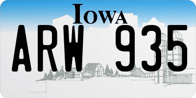 IA license plate ARW935
