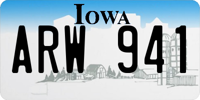 IA license plate ARW941