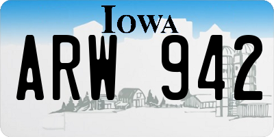 IA license plate ARW942