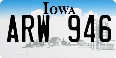 IA license plate ARW946