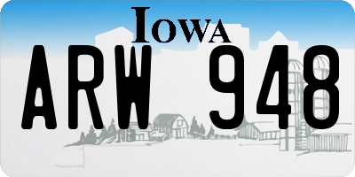 IA license plate ARW948