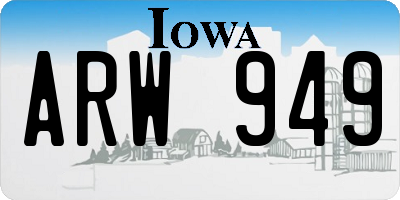 IA license plate ARW949