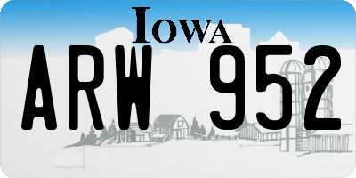 IA license plate ARW952