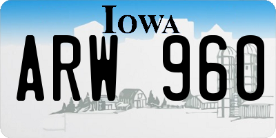 IA license plate ARW960