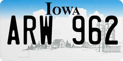 IA license plate ARW962