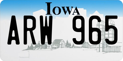 IA license plate ARW965