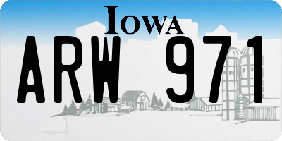 IA license plate ARW971