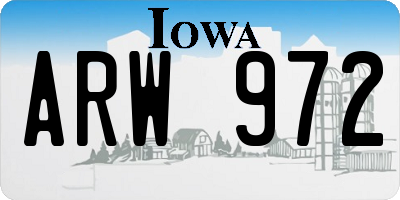 IA license plate ARW972